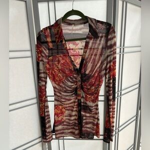 Free People. Medium Sheer Long Sleeve Blouse.